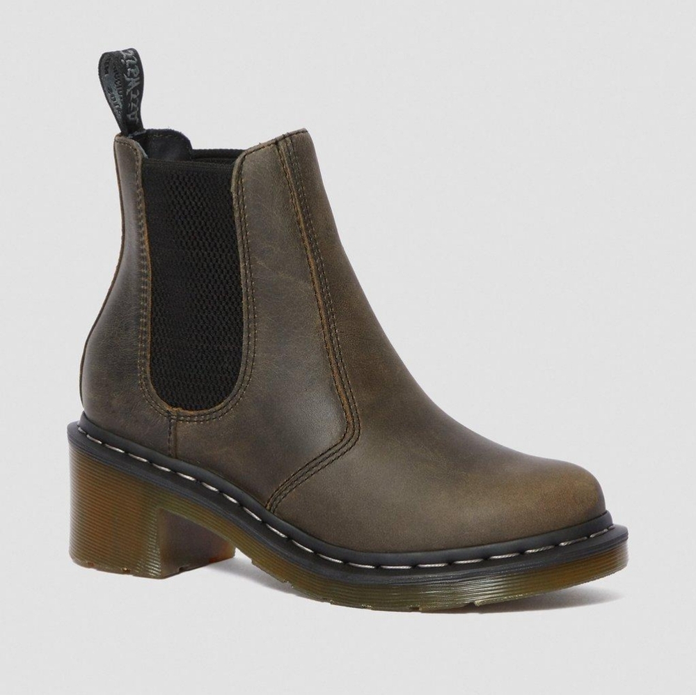 Dr. Martens Olive Heeled Boots
